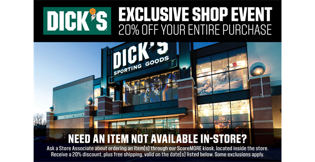 Dick's Sporting Goods SHOP DAY - 20% off - 3/8-3/10